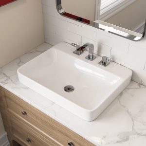 DeerValley DV-1DS0121 Drop-in Sinks Modern Semi-Recessed Ceramic Overflow
