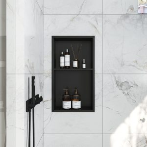 DeerValley DV-1SN0113 Shower Niches Dual-Level Storage 304 Stainless Steel Recessed Design