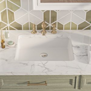 DeerValley DV-1U201 Undermount Bathroom Sinks Modern Ceramic Overflow