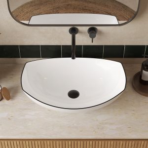 DeerValley DV-1V0589 Boat-Shaped Vessel Sink, Ceramic & Easy Clean